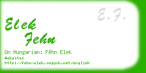 elek fehn business card